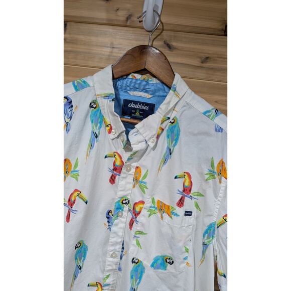 Chubbies Shirt Mens XL Dude Wheres my Macaw Casual Button Down - Picture 2 of 9